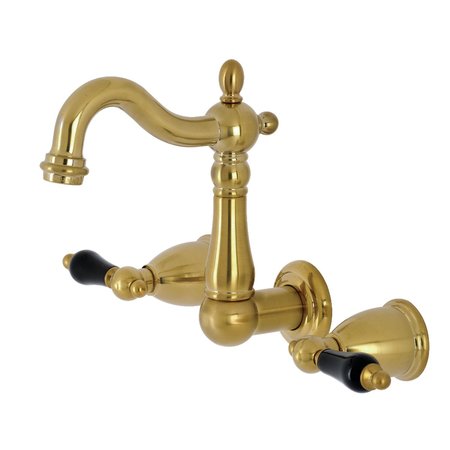 KINGSTON BRASS KS1227PKL Duchess Two-Handle Wall Mount Bathroom Faucet, Brushed Brass KS1227PKL